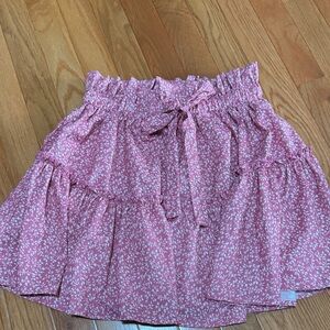 SHEIN Pink Floral A-Line Skirt